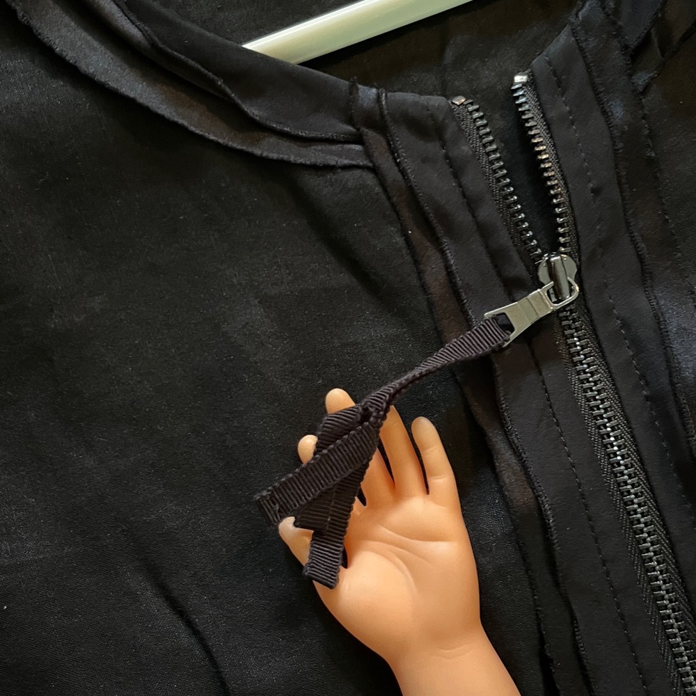 Elie Tahari Black Linen Dress Pockets Zipper Front - Picture 6 of 17